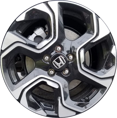 Honda CR-V 2017-2019 black machined 18x7.5 aluminum wheels or rims. Hollander part number ALY64111U45, OEM part number 42700TLAA88, 42700TLAAA1.