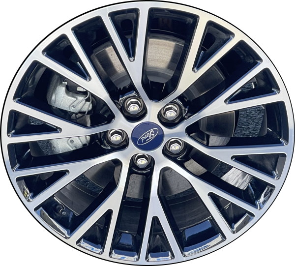 Ford Escape 2020-2024 black machined 18x7.5 aluminum wheels or rims. Hollander part number 10428, OEM part number LV4Z1007A.