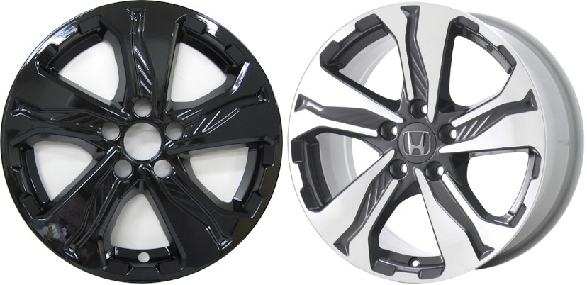 Honda CR-V 2017-2022 Black, 5 Spoke, Plastic Hubcaps, Wheel Covers, Wheel Skins, Imposters. ONLY Fits 17 Inch Alloy Wheel Pictured. Part Number IMP-7646GB.