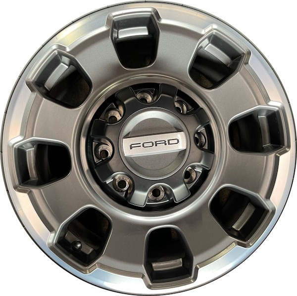 Ford F-250 2023-2024, F-350 SRW 2023-2024 Grey Machined 18x8 aluminum wheels or rims. Hollander part number ALY10482, OEM part number PC3Z1007J .