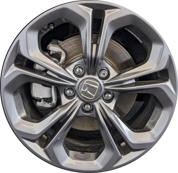 Honda Accord 2023-2024 powder coat grey 17x7.5 aluminum wheels or rims. Hollander part number ALY60306B, OEM part number 42800-30B-AB0.