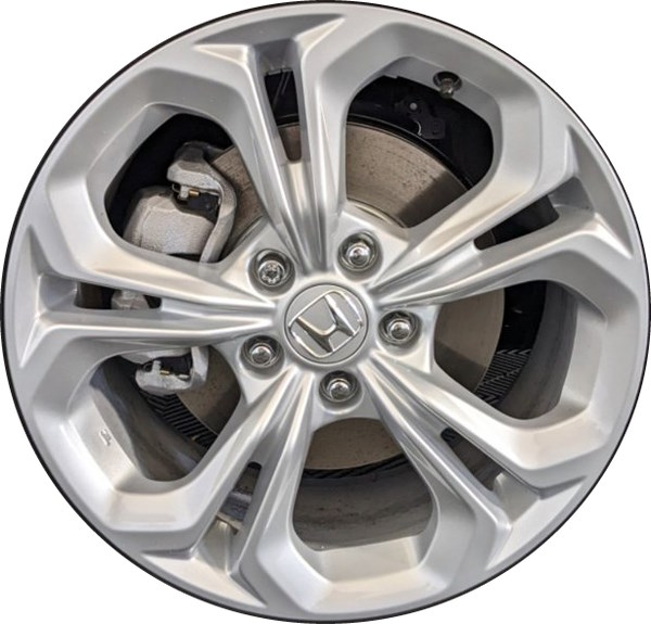 Honda Accord 2023-2024 powder coat silver 17x7.5 aluminum wheels or rims. Hollander part number ALY60306A, OEM part number 42800-30A-AA0.