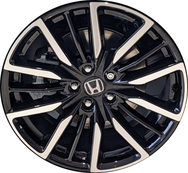 Honda Accord 2023-2024 black machined 19x8.5 aluminum wheels or rims. Hollander part number ALY60308, OEM part number 42800-30A-A60.