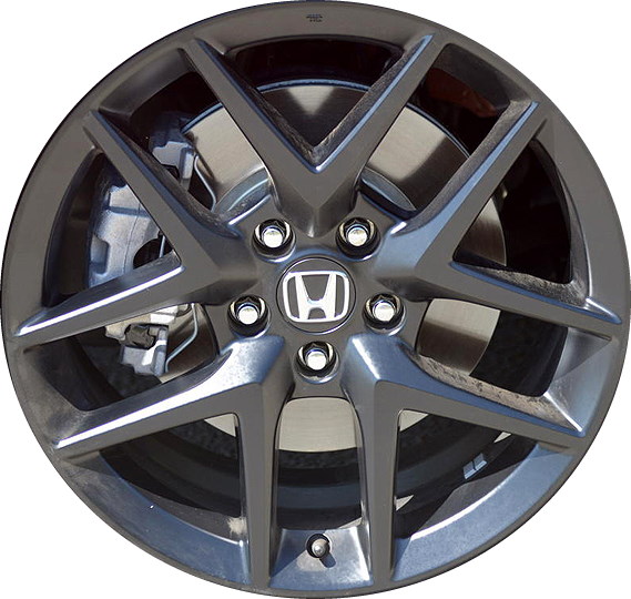Honda Civic 2022-2024 powder coat matte black 18x8 aluminum wheels or rims. Hollander part number ALY95301BP/180392, OEM part number 42700T20A61.