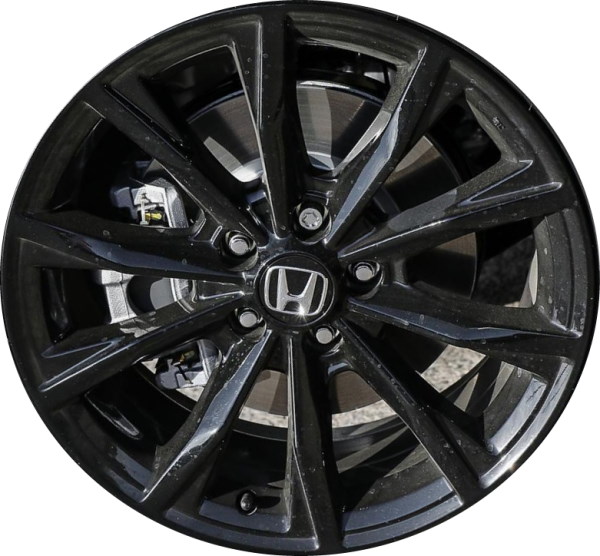 Honda CR-V 2023-2024 powder coat black 18x7.5 aluminum wheels or rims. Hollander part number ALY60310B, OEM part number 427003A0C84.