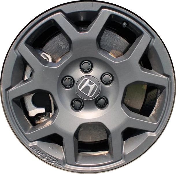 Honda Pilot 2023-2024 grey painted 18x8 aluminum wheels or rims. Hollander part number ALY60313, OEM part number 42700-T90-A61.