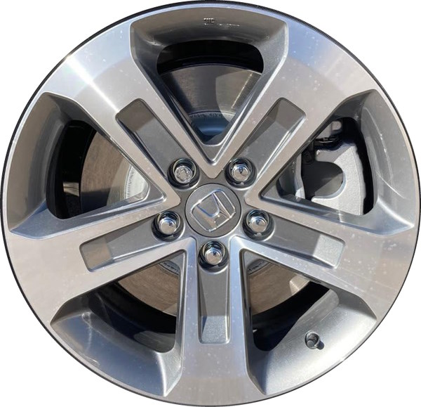 Honda Pilot 2023-2024 grey machined 18x8 aluminum wheels or rims. Hollander part number ALY60314, OEM part number 42700-T90-A11.