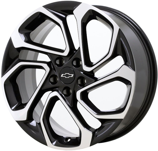 Chevrolet Trax 2024 Black Machined 19x8 aluminum wheels or rims. Hollander part number ALYGZ053, OEM part number Not Yet Known.