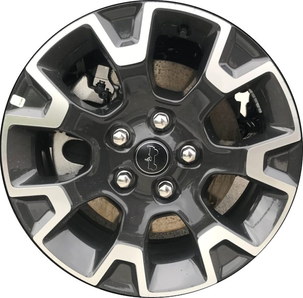 Jeep Wrangler 2024, Wrangler 4xe 2022-2024 black machined 18x7.5 aluminum wheels or rims. Hollander part number ALY95727, OEM part number Not Yet Known.