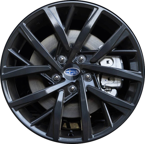 Subaru Impreza 2024 powder coat charcoal 18x7.5 aluminum wheels or rims. Hollander part number ALYSW077CP, OEM part number Not Yet Known.