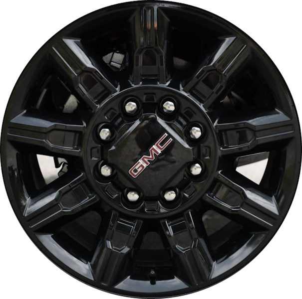 GMC Sierra 2500 2024, Sierra 3500 SRW 2024 powder coat black 20x8.5 aluminum wheels or rims. Hollander part number ALYGZ050, OEM part number.