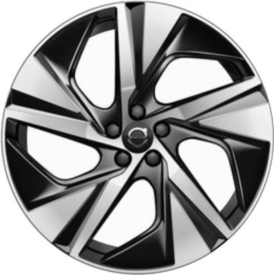 Volvo XC90 2019-2023 black machined 20x9 aluminum wheels or rims. Hollander part number ALY70491/95212, OEM part number 322094111.