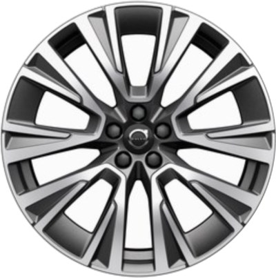 Volvo XC90 2019-2022 charcoal machined 20x9 aluminum wheels or rims. Hollander part number ALY70493, OEM part number 322434564.