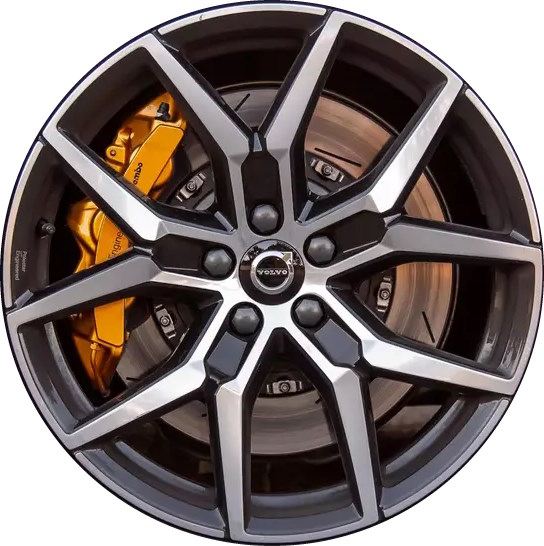 Volvo S60 2021-2023, V60 2021-2023 black machined 19x8 aluminum wheels or rims. Hollander part number 70505, OEM part number 322434945.