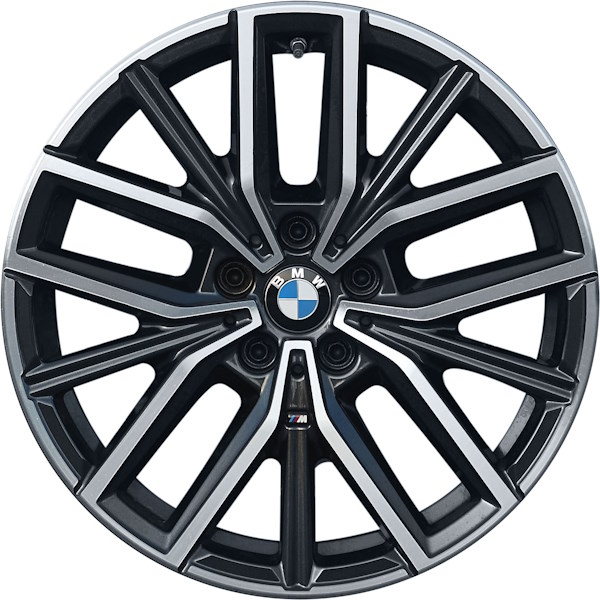 BMW X1 2023 charcoal machined 18x7.5 aluminum wheels or rims. Hollander part number ALY86685, OEM part number 36116891179.