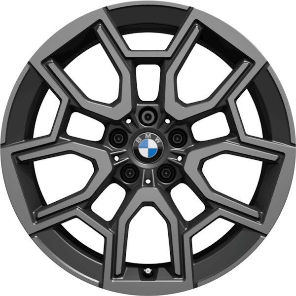 BMW X1 2023 charcoal machined 19x8 aluminum wheels or rims. Hollander part number ALY86686, OEM part number 36116898041.