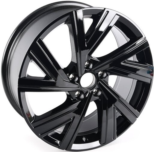 Volkswagen Golf 2022-2024 black machined 18x7.5 aluminum wheels or rims. Hollander part number ALY69638, OEM part number 5H0601025AEAX1.