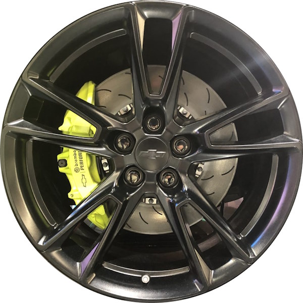Chevrolet Camaro 2019-2024 powder coat black 20x8.5 aluminum wheels or rims. Hollander part number ALY5872U45, OEM part number 84164469.