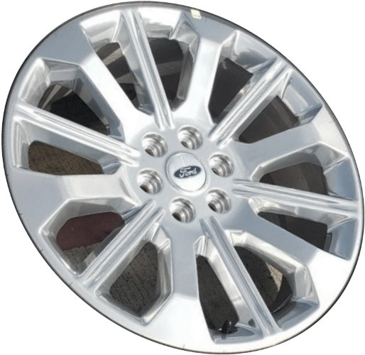 Ford F-150 2021-2023 polished 22x8.5 aluminum wheels or rims. Hollander part number ALY10349/95103, OEM part number ML3Z-h1007-MA.