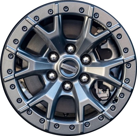 Ford F-150 2021-2023 powder coat black 17x8.5 aluminum wheels or rims. Hollander part number ALY10460, OEM part number Not Yet Known.