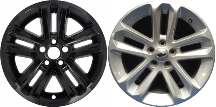 Ford Explorer 2011-2017 Black, 5 Double Spoke, Plastic Hubcaps, Wheel Covers, Wheel Skins, Imposters. Fits 18 Inch Alloy Wheel Pictured to Right. Part Number IMP-370BLK/8385GB.