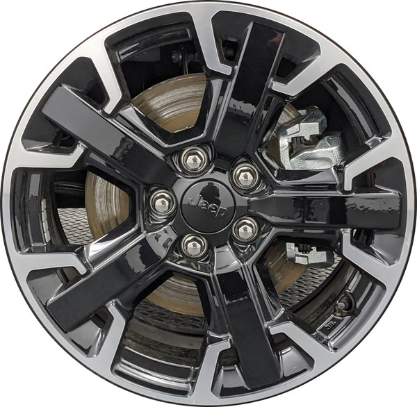 Jeep Renegade 2023 black machined 17x7 aluminum wheels or rims. Hollander part number REN1723, OEM part number Not Yet Known.