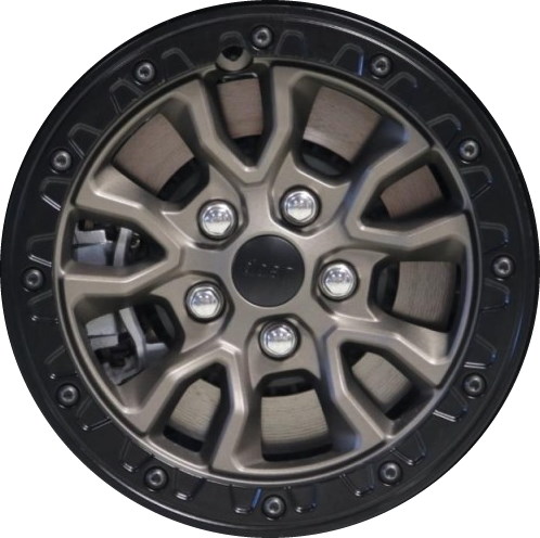Jeep Wrangler 2021-2023 powder coat bronze 17x7.5 aluminum wheels or rims. Hollander part number ALY9304, OEM part number 68508686AA.