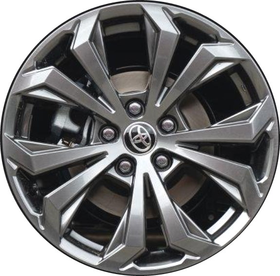 Toyota RAV4 Prime 2022-2024 powder coat hyper silver 18x7 aluminum wheels or rims. Hollander part number 75279b, OEM part number 4261A0R150.