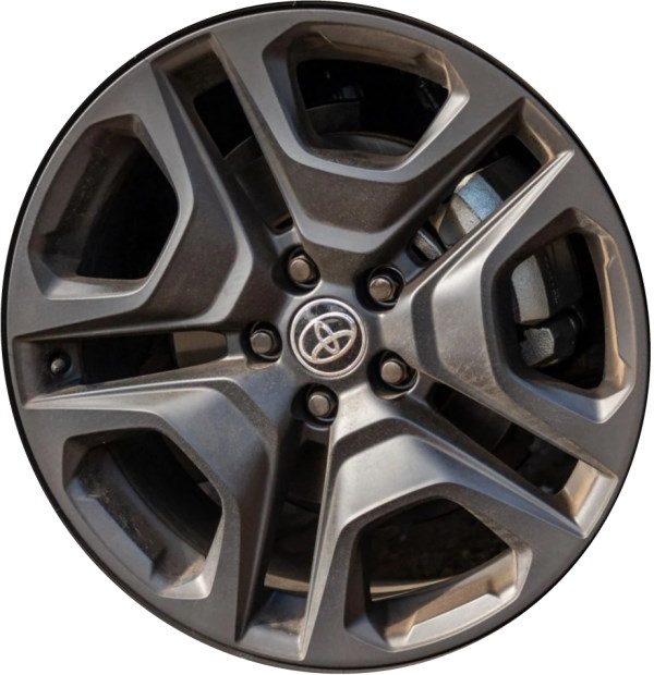 Toyota RAV4 2022-2024 powder coat charcoal 19x7.5 aluminum wheels or rims. Hollander part number ALY75243U30, OEM part number Not Yet Known.