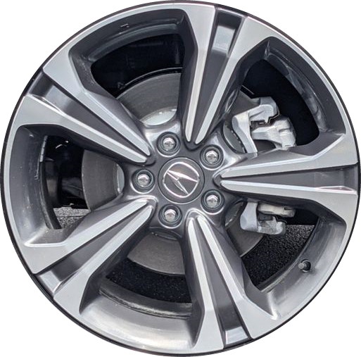 Acura RDX 2022-2024 charcoal machined 19x8 aluminum wheels or rims. Hollander part number 71643, OEM part number 42700TJBA61.