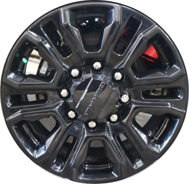 GMC Sierra 2500 2021-2023, Sierra 3500 SRW 2021-2023 powder coat black 20x8.5 aluminum wheels or rims. Hollander part number 5957A45/14026, OEM part number 84742708.