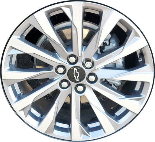 Chevrolet Blazer 2022-2024, Traverse 2022-2023 grey machined 20x8 aluminum wheels or rims. Hollander part number 14057U35, OEM part number 84353724.