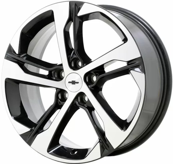 Chevrolet Trax 2024 Black Machined 18x7.5 aluminum wheels or rims. Hollander part number ALYGZ054, OEM part number Not Yet Known.