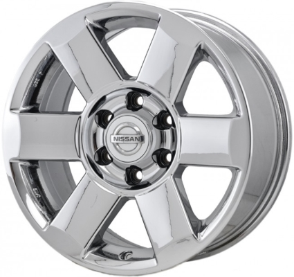 Nissan Armada 2004-2007, Titan 2004-2008 chrome plated 18x8 aluminum wheels or rims. Hollander part number 62439U95, OEM part number 40300ZH10A.