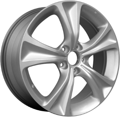 Honda Accord 2011-2012 powder coat light grey 18x8 aluminum wheels or rims. Hollander part number ALY64016U35.LS22B, OEM part number 42700TE1A83.