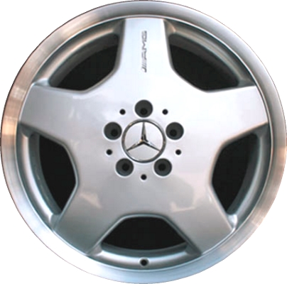 Mercedes-Benz CL500 2001, CL55 2001-2002, CL600 2001-2002, S420 2000, S430 2001-2002, S500 2001-2002, S55 2001-2002, S600 2001-2002 powder coat silver 18x8.5 aluminum wheels or rims. Hollander part number 65206U, OEM part number 2204010802.