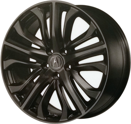 Acura TLX 2015-2017 powder coat black 19x8 aluminum wheels or rims. Hollander part number ALY71829U45HH, OEM part number 08W19TZ3200C.