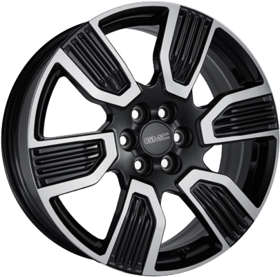 GMC Acadia 2019-2023 black machined 20x8 aluminum wheels or rims. Hollander part number ALY5952, OEM part number 84126416.