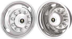 JD22102 Ford F-650, F-750 22.5 Inch Stainless Steel Hubcaps/Simulators Set