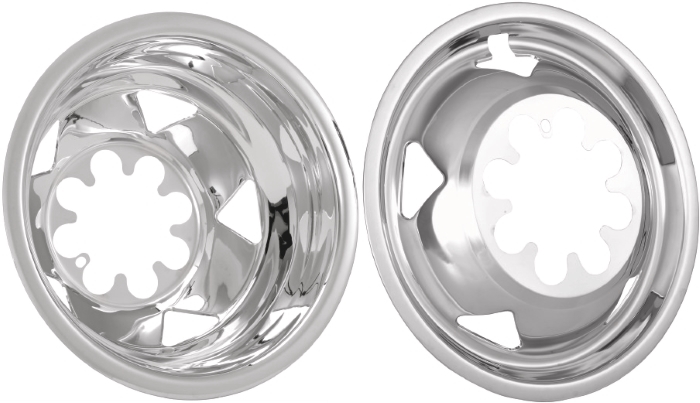 JTCL3500-08 Chevrolet Silverado 3500 DRW 17 Inch Stainless Steel Hubcaps/Liners Set