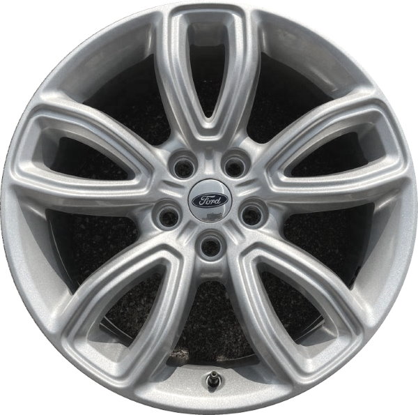 Ford Explorer 2020-2022 powder coat silver 18x8 aluminum wheels or rims. Hollander part number ALY10265, OEM part number LB5Z-1007-L.