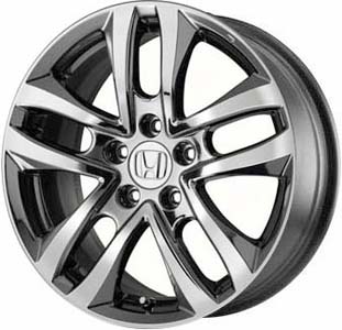Honda Accord 2013-2017 chrome 17x7.5 aluminum wheels or rims. Hollander part number ALY64056, OEM part number 08W17T2A100.