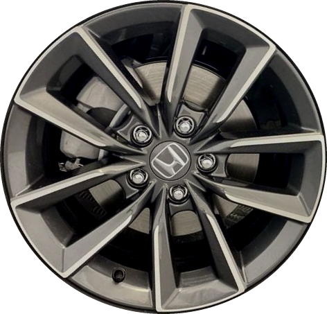 Honda Accord 2021-2022 charcoal machined 17x7.5 aluminum wheels or rims. Hollander part number ALY10320U35HH, OEM part number 42800-TVA-AD1.