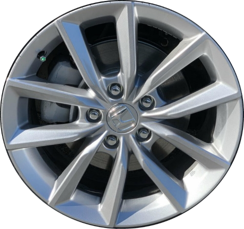 Honda Accord 2021-2022 powder coat silver 17x7.5 aluminum wheels or rims. Hollander part number ALY10320U20HH, OEM part number 42700-TVA-A34.