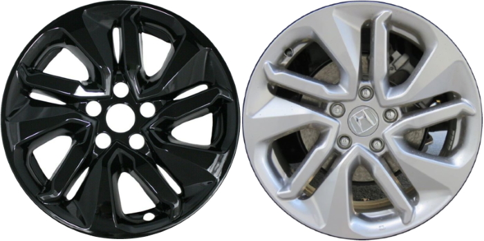 Honda Accord 2018-2021 Black, 10 Spoke, Plastic Hubcaps, Wheel Covers, Wheel Skins, Imposters. Fits 17 Inch Alloy Wheel Pictured to Right. Part Number IMP-455BLK.
