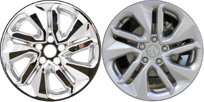 Honda Accord 2018-2021 Chrome, 10 Spoke, Plastic Hubcaps, Wheel Covers, Wheel Skins, Imposters. Fits 17 Inch Alloy Wheel Pictured to Right. Part Number IMP-455X.