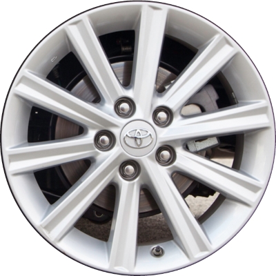 Toyota Camry 2012-2014 powder coat silver 17x7 aluminum wheels or rims. Hollander part number ALY69603, OEM part number 4261106730, 4261106760.