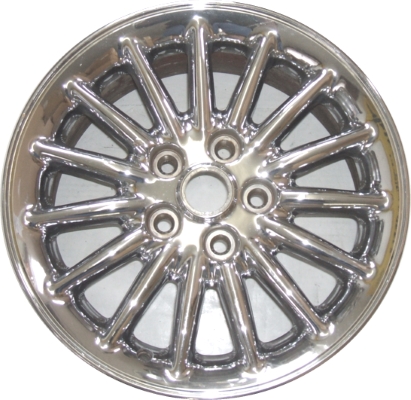 Chrysler Town & Country 1999-2000 chrome 16x6.5 aluminum wheels or rims. Hollander part number ALY2107U85, OEM part number Not Yet Known.