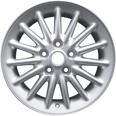 Chrysler Town & Country 1999-2000 powder coat silver 16x6.5 aluminum wheels or rims. Hollander part number ALY2107U15.PS09, OEM part number Not Yet Known.