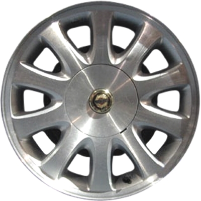 Chrysler Town & Country 2001-2004 silver machined 16x6.5 aluminum wheels or rims. Hollander part number ALY2151, OEM part number Not Yet Known.